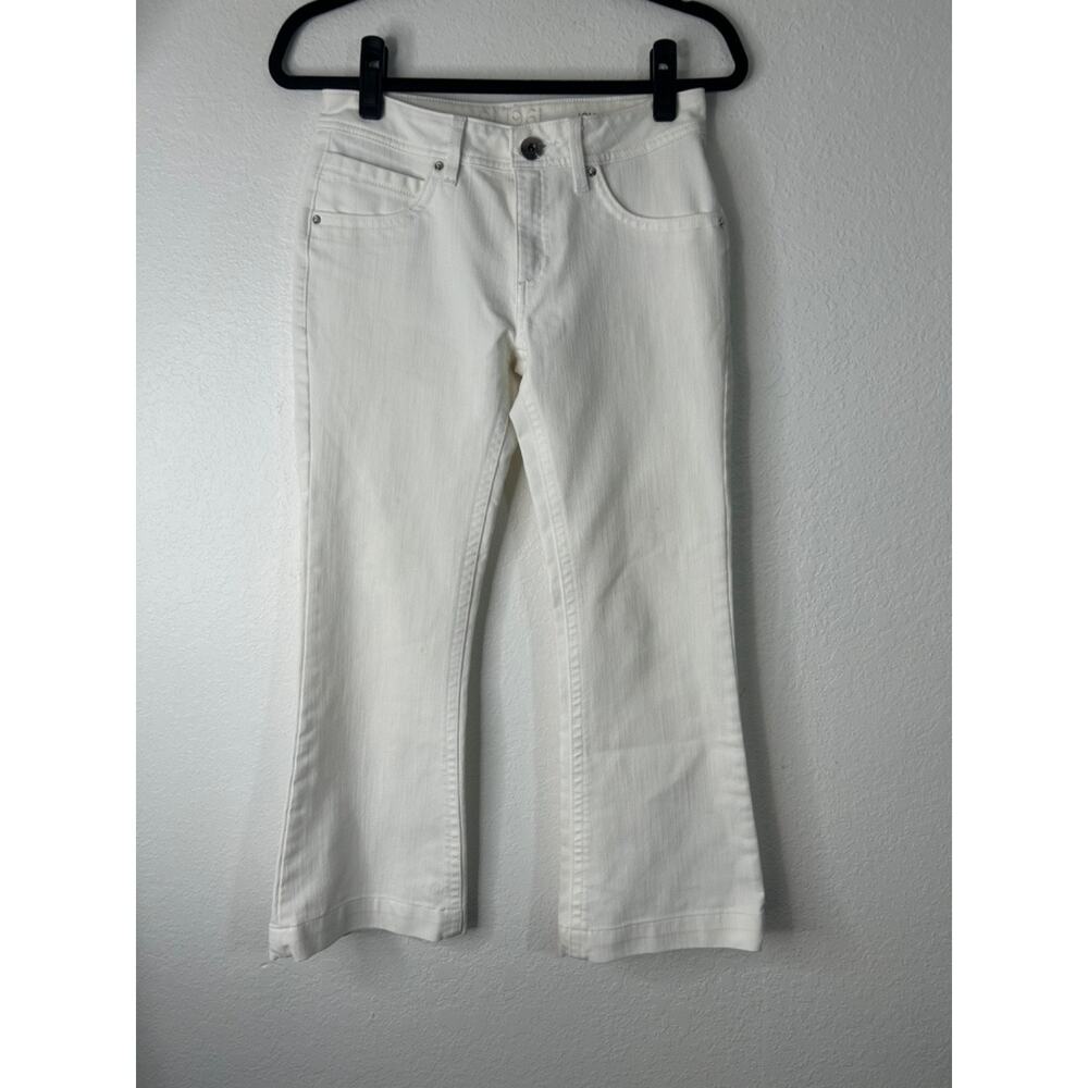 DL1961 Jeans Joy High Rise Flare Size 27 White 4Way Stretch 360‎ Comfort Cropped